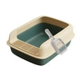 thumbnail image 1 of perfeclan Fully Open Cats Litter Tray Pet Litter Pan Cats Potty Toilet High Sided Anti Splashing with Scoop Cat Toilet for Pet Birthday Extra Large, 1 of 9