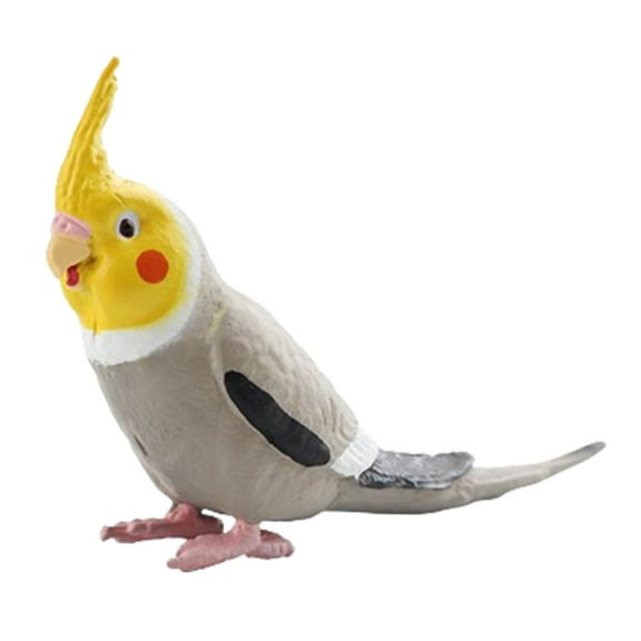 perfeclan Garden Bird Ornament, Cockatiel Bird Figurines, Home Decoration, Early Education, Simulation, Parrot Figurine for Micro Landscape gray