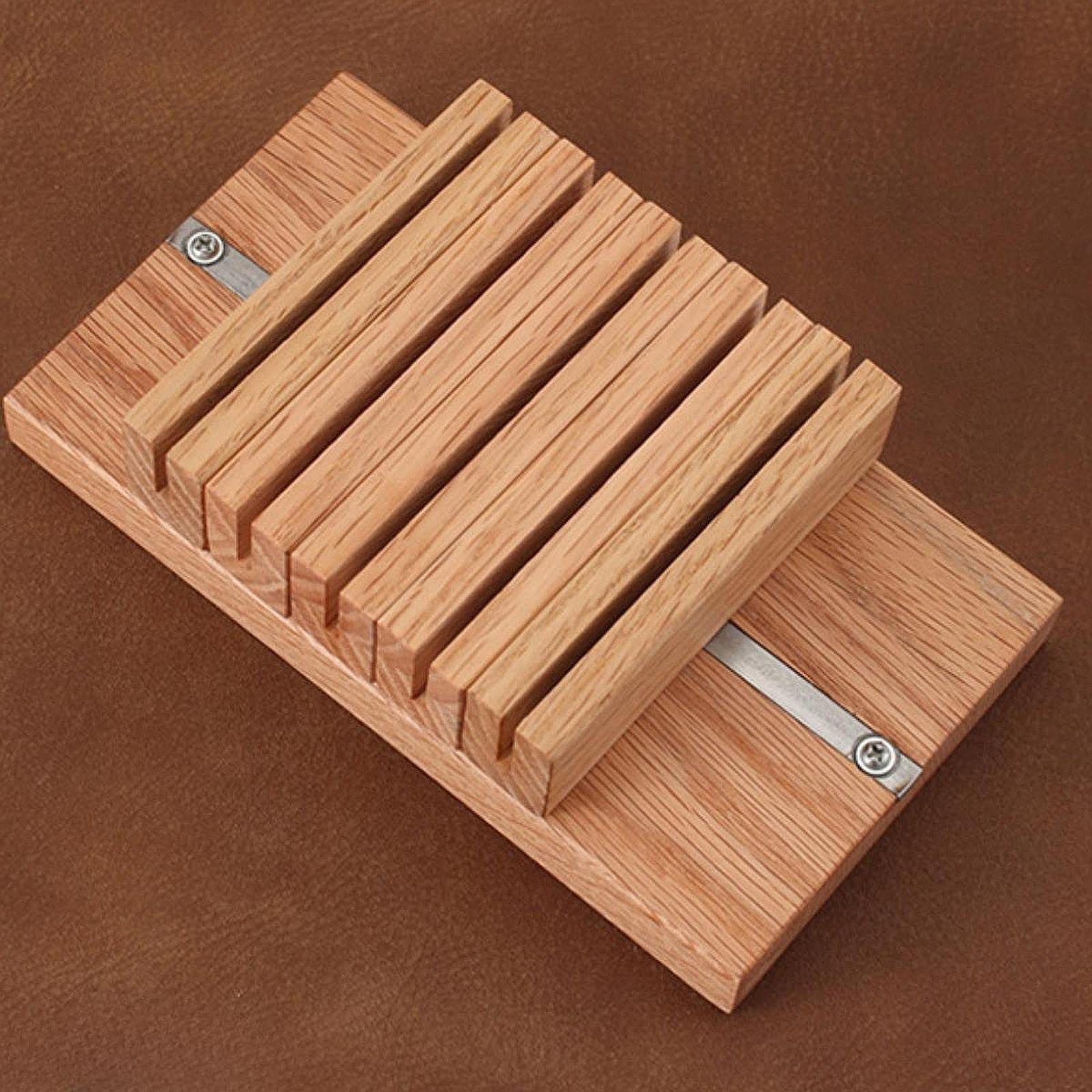 perfeclan Leather Tool Rack Side Oil Drying Holder Wood Sturdy Handmade Leather Edge Dye Oil Rack Drying Holder for Fittings