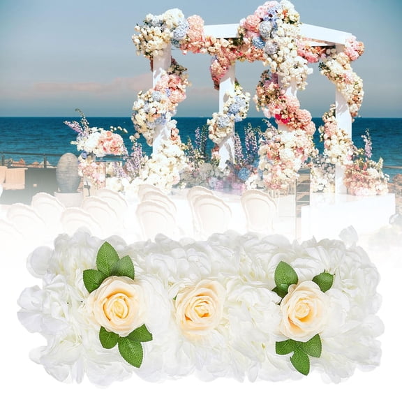 perfeclan Peony Cluster Artificial Flower Panel Wedding Banquet Holiday Photo Background Outdoor Backdrop Stage Event Silk Floral Panel A