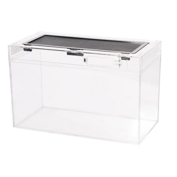 perfeclan Reptile Tank Terrarium Habitat with Top Ventilation Lid Clear Visibility Aquarium Tank for Frog Chameleon Cray Snake