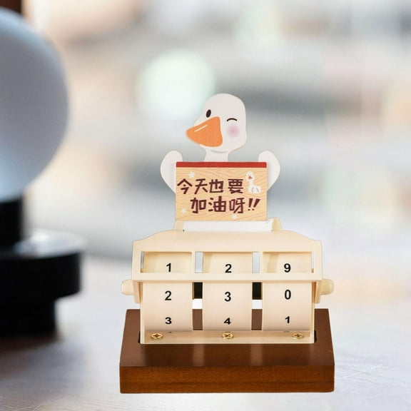perfeclan Rotary Perpetual Desk Calendar Gift Wheeled Perpetual Calendar Table Calendar Come On Duck
