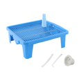 thumbnail image 1 of perfeclan Toilet with Screen Grille, Dog Potty And Drain Pipe for Indoor Porch , Blue, 46.6cmx45.6cmx16cm, 1 of 9