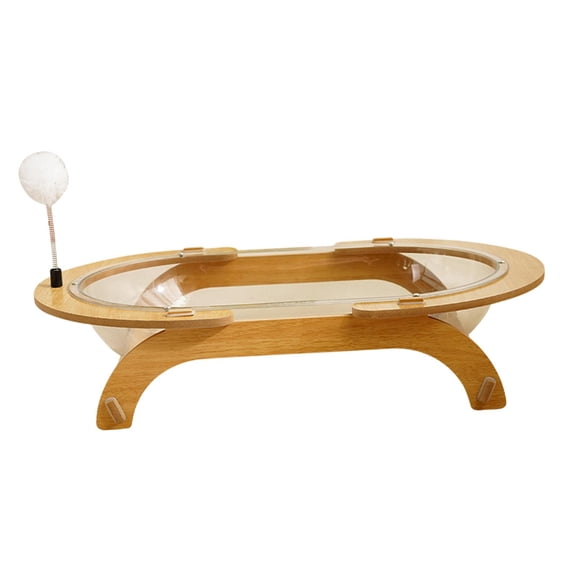 perfeclan Wooden Space Capsule Cat Bed Cat Spaceship Bed Solid Wood Stand All Seasons Detachable Activity Center Kitty Hammock Cat Cave