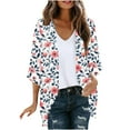 thumbnail image 1 of perfectbot Women's Lightweight Open Front Cardigans Soft Lightweight 3/4 Sleeve Beach Cover Up Fashion Summer Tops, 1 of 5