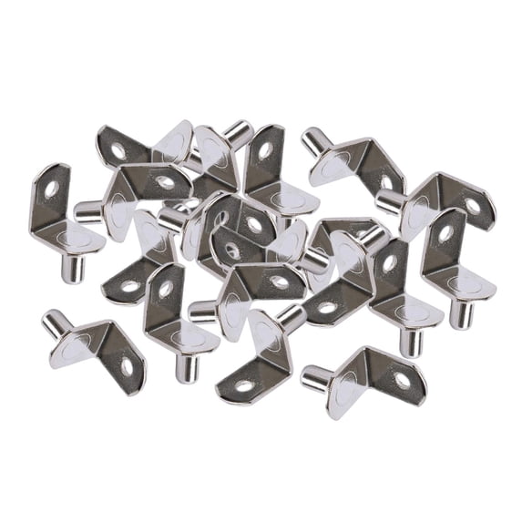 perfk 20 Pieces Shelf Pegs Wood Shelving Hardware Fixed Shelf Metal Shelf Pins Support Flat Bracket Peg