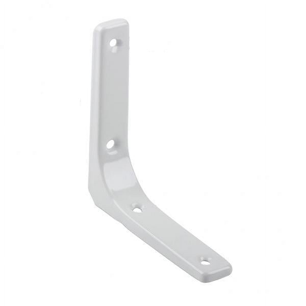 2-Pack White Metal Corner Shelf Brackets – 6" X 8", Supports 35 Lbs Each, Wall Mounted