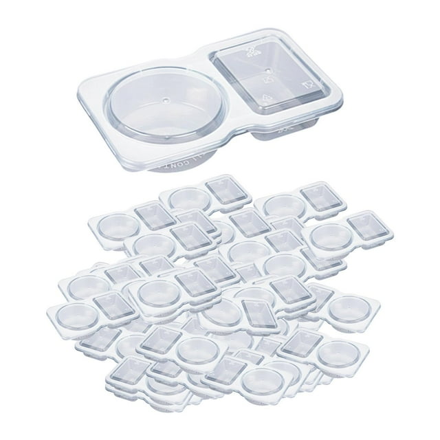 perfk 80x Food Containers Deli Pots Disposable Sauce Pots with Lids for