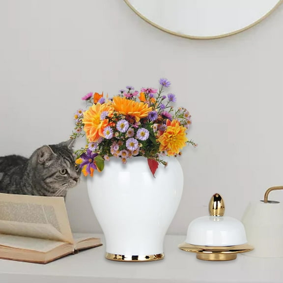 perfk Ceramic Vase Chinese Porcelain Ginger Jar for Storage Tank Collection