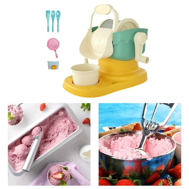 perfk Children DIY Ice Cream Maker Compact Treat Maker Manual Ice Cream Girls Boys