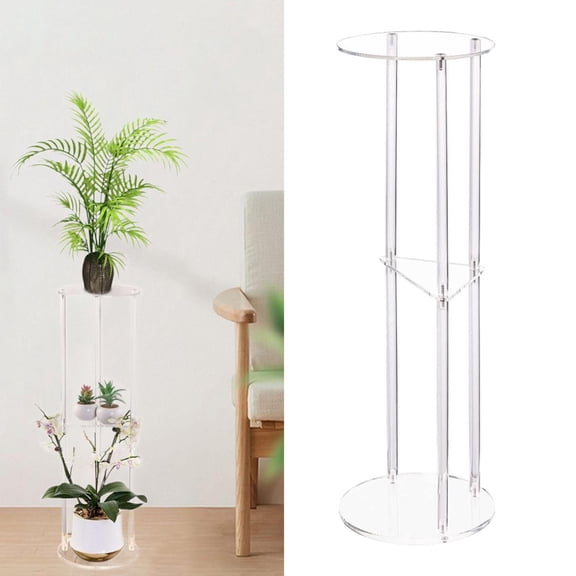 perfk Clear Acrylic Side Table Easy Assembly Furniture for Bathroom Office Bedside
