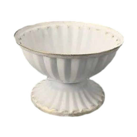 perfk Decorative Vase Basin Classic French Urn Planter for Living Room Home Office white small