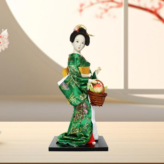 perfk Ethnic Japanese Geisha Dolls 12 inch Kimono Dolls for Home Office Table