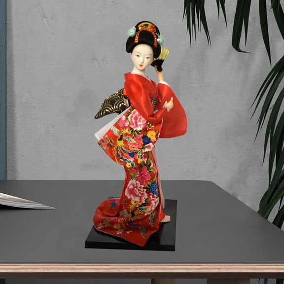 perfk Ethnic Japanese Geisha Dolls 9" Asian Geisha Doll for Shelf Table Decoration B