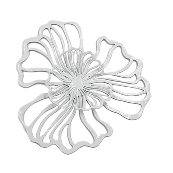 perfk Floral Wall Hanging Decor Metal Wall Art Decoration for Bathroom Living Room White Large
