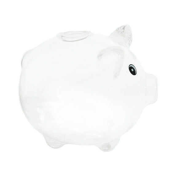 perfk Glass Pig Piggy Bank Money Saving Jar Cute Piggy Bank for Entrance Bar Decor Transparent