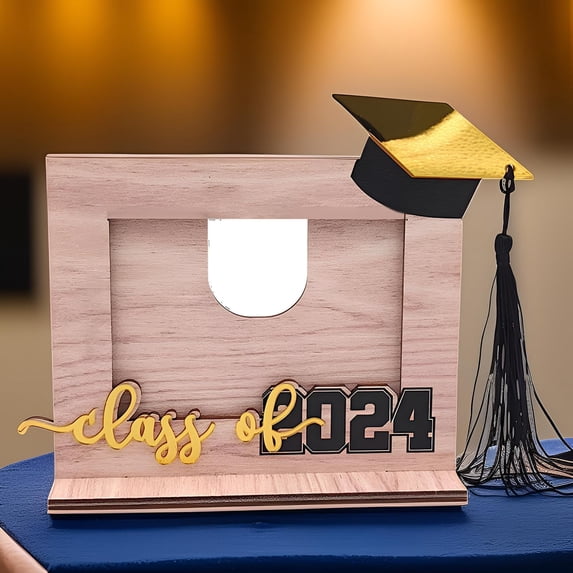 perfk Graduation Photo Frame Class of 2024 Graduate Picture Frame Graduation Gifts Wood