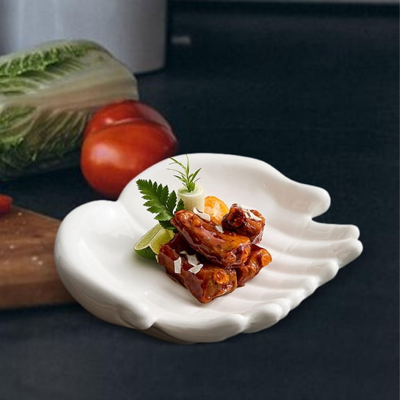 perfk Jewelry Dish Dinner Plate Hand Shaped for Vanity NightStand Bedside Bathroom Small