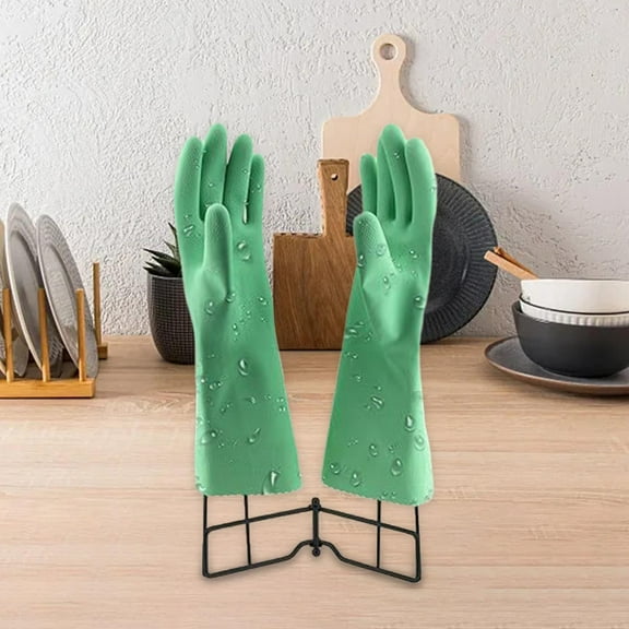 perfk Kitchen Gloves Holder Collapsible Metal Multi Purpose Dish Towel Drying Rack