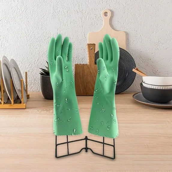 perfk Kitchen Gloves Holder Collapsible Metal Multi Purpose Dish Towel Drying Rack