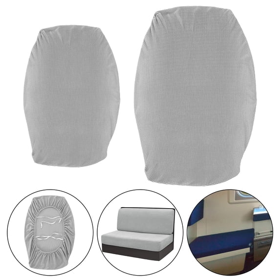 perfk RV Dinette Cushion Covers Easy Fitted Camping Cushions Cover for Home Bedroom Light gray