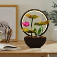 thumbnail image 1 of perfk Tabletop Water Sculpture with Light Collectible Indoor Desktop Green, 1 of 5