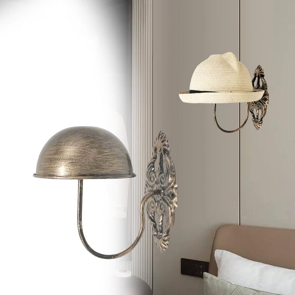 perfk Wall Mounted Hat Display Racks Antique Hat Stand for Bedroom Home Office