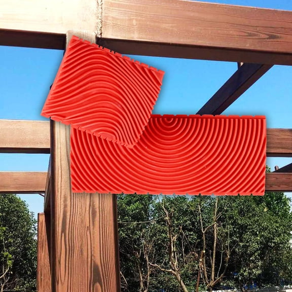 perfk Wood Grain Tool Grain Roller Painting Tool for Room Wallpaper Deck Red