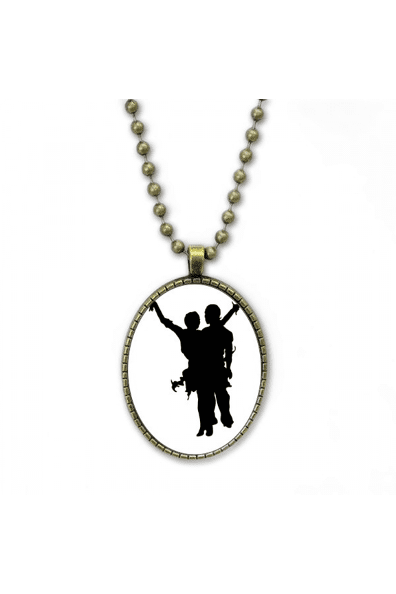 performance dancer duet dance art necklace vintage chain bead pendant jewelry collection