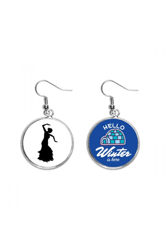 performance dancer folk dance dangle drop winter ice earring jewelry