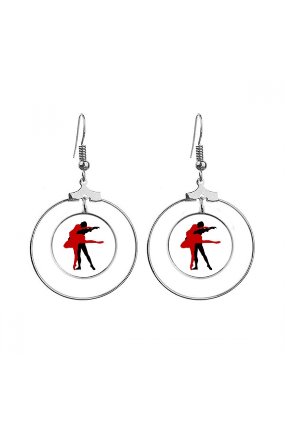 performance social dancing duet dance earrings dangle hoop jewelry drop circle