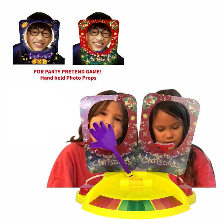 WBTY Children Face Whipped Cream Toy Boys Girls Cream Hitting Board Game  for Birthday Party (Double Smashing Pie Machine)