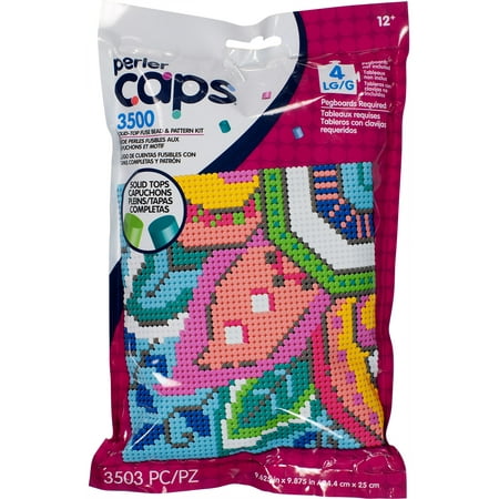 perler Caps Fuse Beads and Pattern Kit - flower, Ages 12 and Up, 3503 Pcs