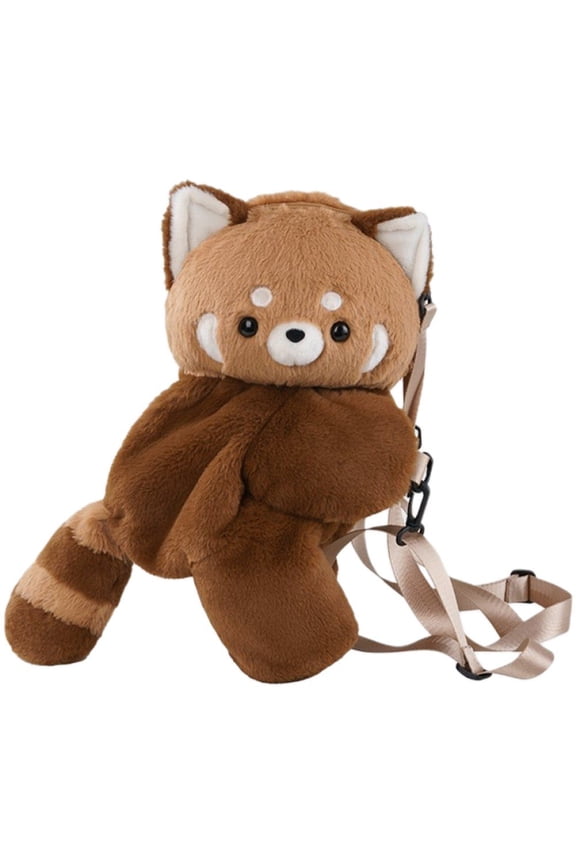 person Cute Plush Red Panda Backpack Soft Integrated Rucksack Cuddly Toy Fluffy Sling Bag Purse Birthday Gift for person Panda Lover