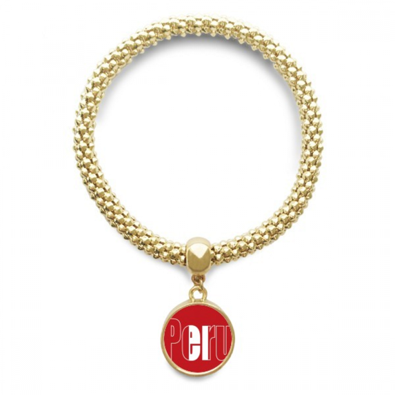 peru country flag name en bracelet round pendant jewelry chain