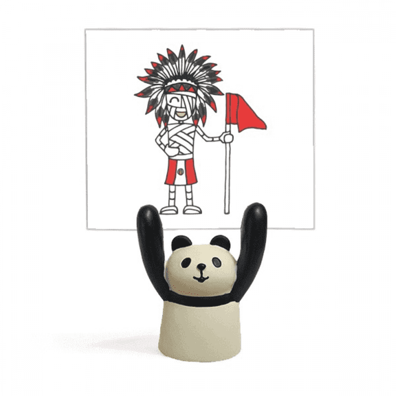 peruvian chief soccer red flag Memo Holder Cartoon Animal Panda Stand Decoration