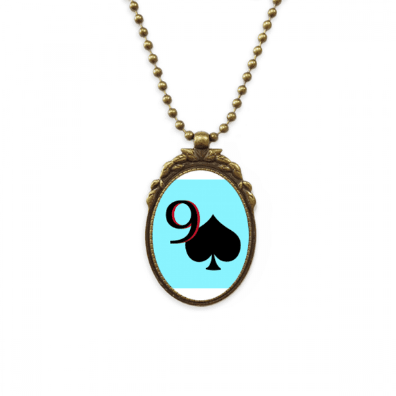pespade 9 poker antique necklace vintage bead pendant keychain