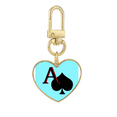 thumbnail image 1 of pesun spade a poker gold heart keychain metal keyring holder, 1 of 3
