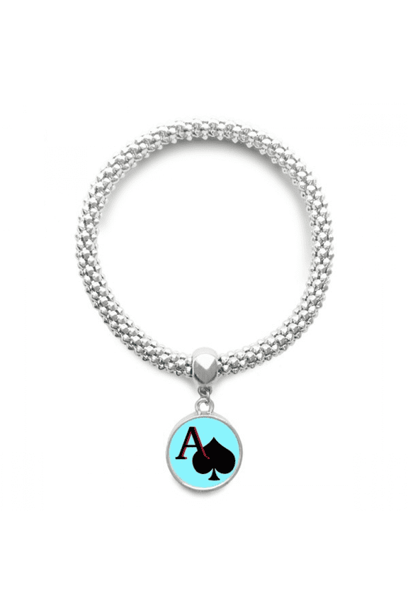 pesun spade a poker sliver bracelet pendant jewelry chain adjustable bangle