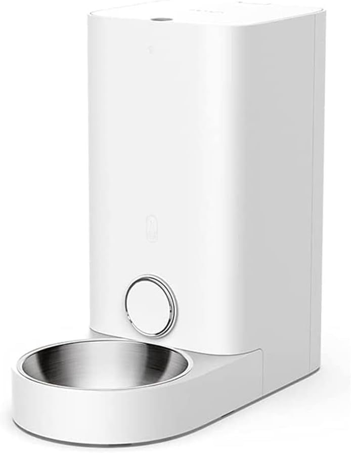 pet Water Dispenser Automatic Cat Puppy Feeder with Stainless Steel Bowl cat Fountain (Color : WhiteStainless Steel Bowl)