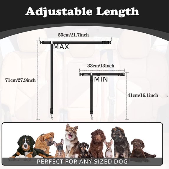 pet durable comfortable car seat belt dogs cats YMTQsure safety road trips adjustable reliable headrest restraint Give peace