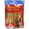thumbnail image 1 of pet factory american beef hide chicken flavored rolls chews for dogs (4 pack), medium/7-8", 1 of 3