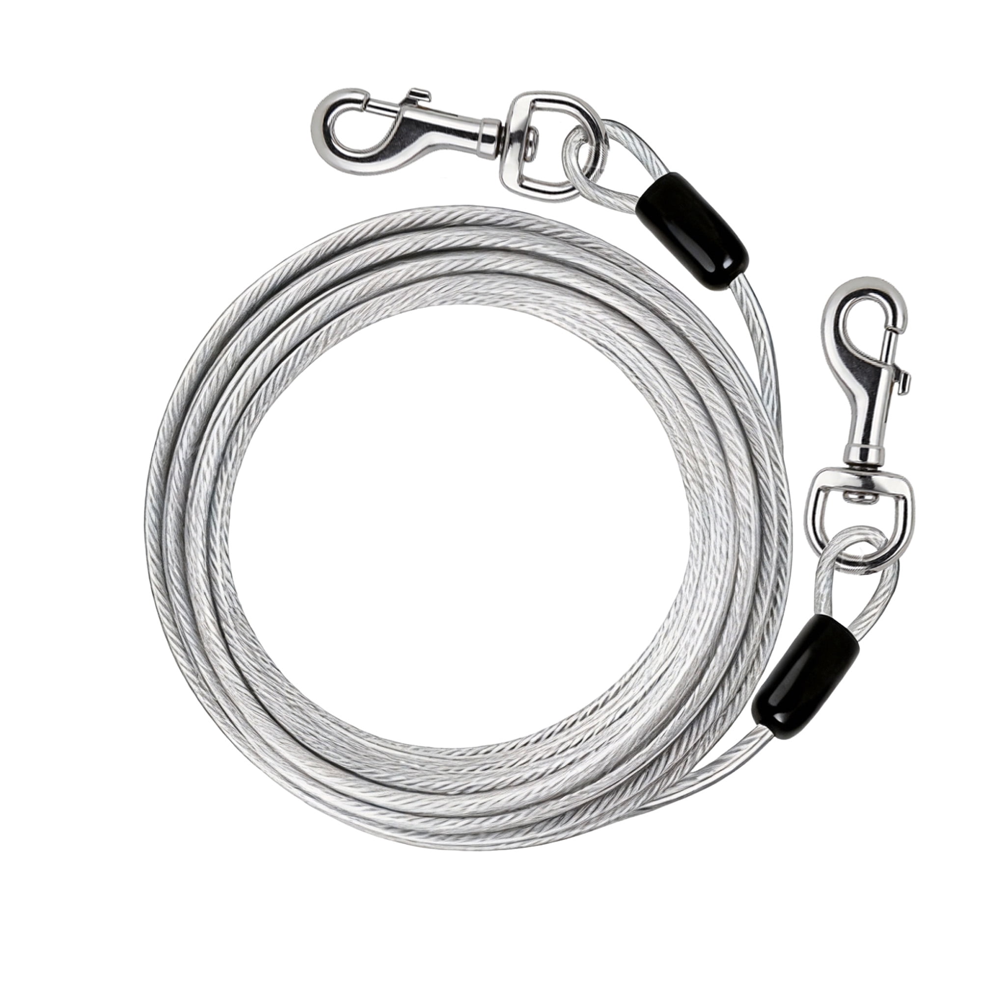 25 FT Dog Tie Out Cable, Heavy Duty Dog Chains for Outside with Lockable Hook, Pet Tie Out Cable for Outdoors Yard Camping Parks