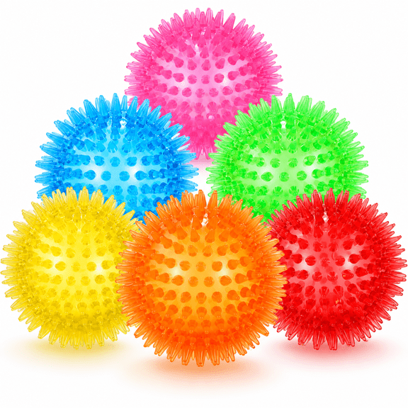 Petizer 6 Pack 4.5/11cm Squeaky Dog Toy Balls Floating Spiky Pool Balls Interactive Fetch Toys for Large Dog