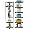 thumbnail image 1 of Petoto 6-Tier Kitchen Corner Shelf, 65" Tall Carbon Steel Pot Rack Pan Organizer, Corner Shelf Stand for Living Room, Home, 1 of 12