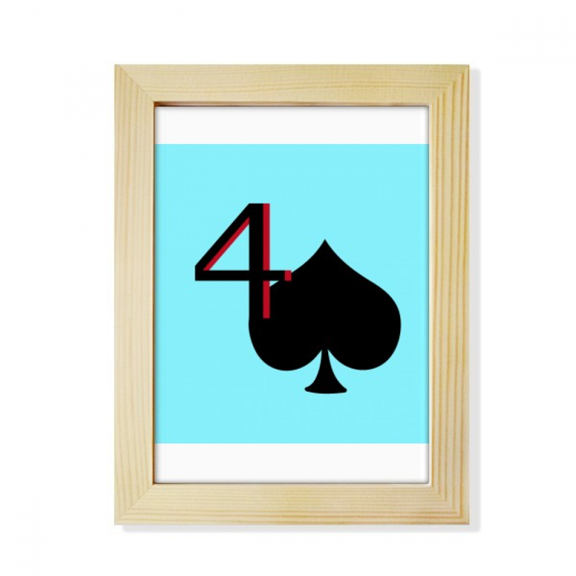 peuranus spade 4 poker desktop adorn photo frame display art painting wooden