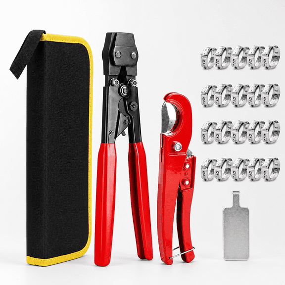 pex crimping tool kit, pex cinch tool, pex crimping tool For Home Plumbing Repair, With Pipe Cutter, Clamps And Storage Bag
