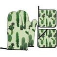 thumbnail image 1 of peyaoo Cactus. Oven Mitts and Pot Holders Sets for Kitchen 4 Pcs 7""X11"" Heat Resistant Baking Cooking, 1 of 6