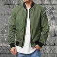 thumbnail image 1 of Pgeraug for men Sports Large Size Thin Zipper Jacket jackets for men Army Green M, 1 of 5