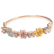 pgeraug gifts for women five-color daisy flower zircon ring, flower ring, silver flower ring, female ring, delicate ring female ring rose gold